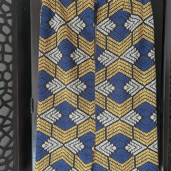 Anthropologie Maeve Blue Yellow Long Pencil Skirt, 6 Women's - Picture 5 of 9